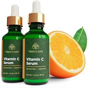 Tree of Life Vitamin C Serum 1 oz (2-Pack)Brightening & Smoothing NEWDamaged Box